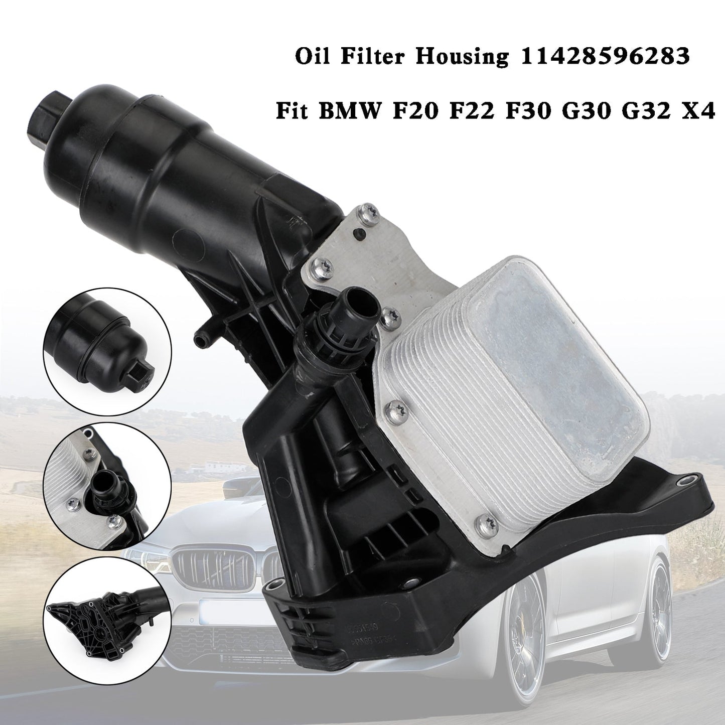 For BMW F20 F22 F30 G30 G32 X4 11428596283 Engine Oil Cooler Filter Housing 11428574005 11428576429