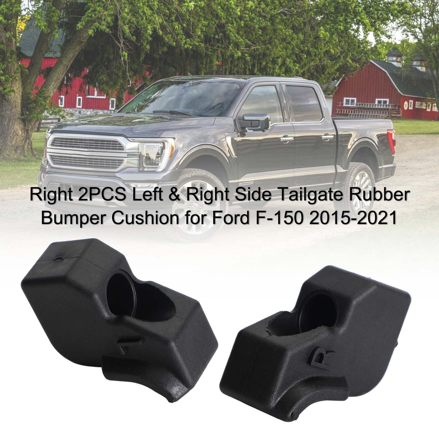 2015-2021 For Ford F-150 2PCS Left & Right Side Tailgate Rubber Bumper Cushion
