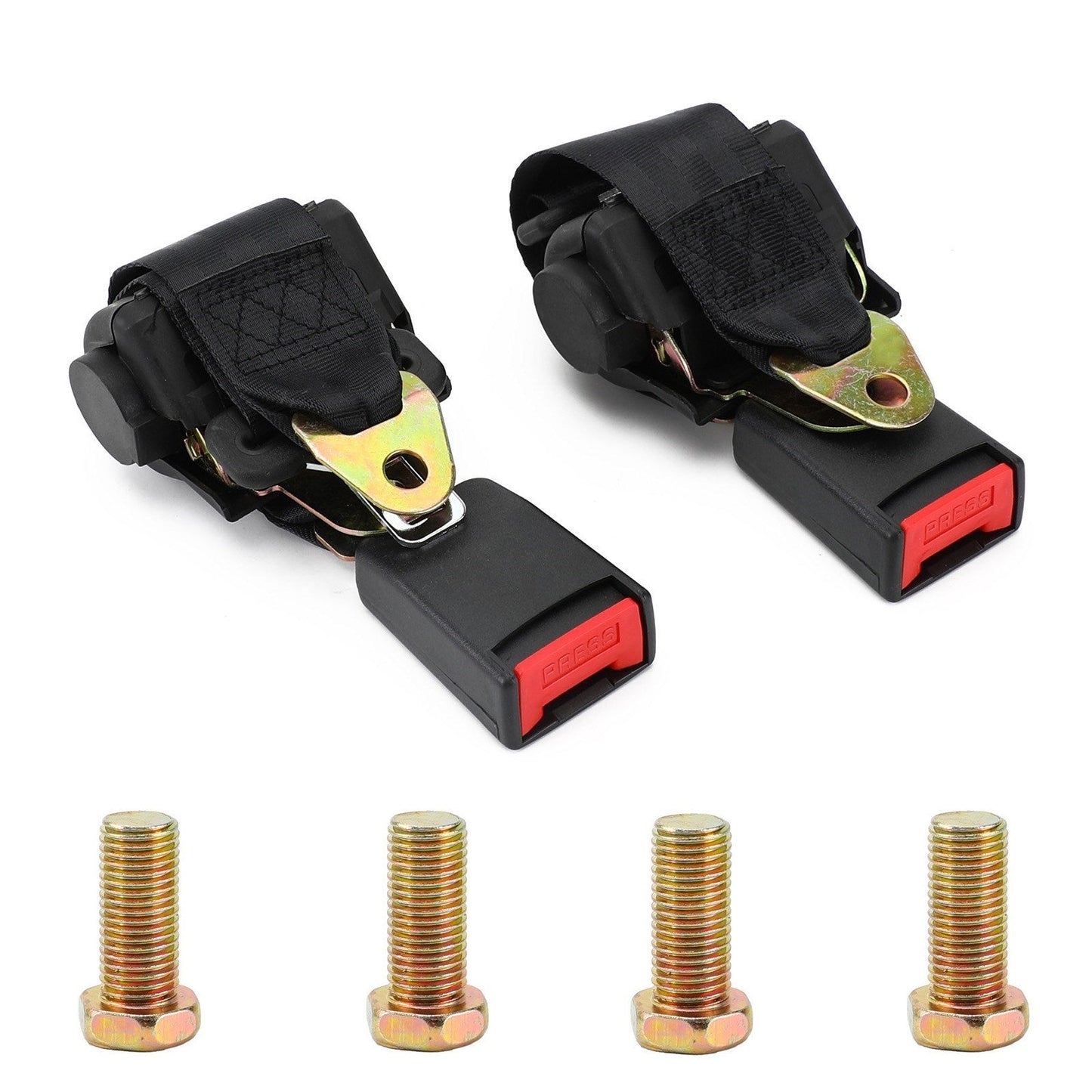 2 Point Retractable Auto Car Safety Seat Belt Buckle Universal Adjustable