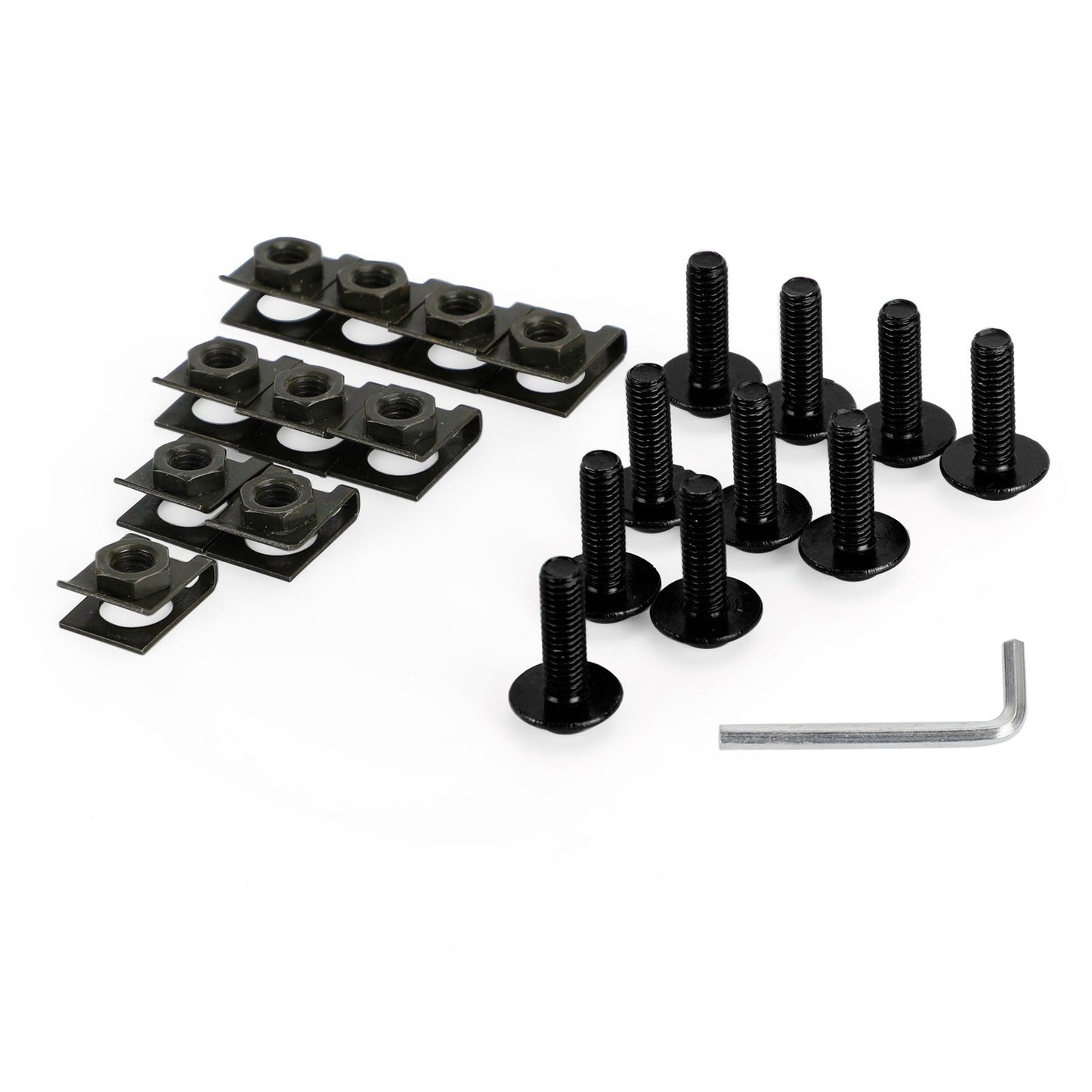 10 boulons en aluminium M6 x 20 mm pour pare-brise de moto et clips à ressort en C pour Honda