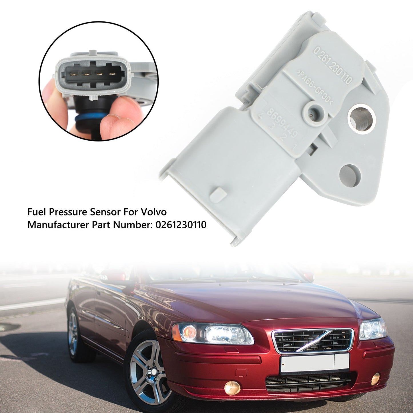 Capteur de pression de carburant 0261230110 pour Volvo C30 S60 S80 V70 XC70 XC90