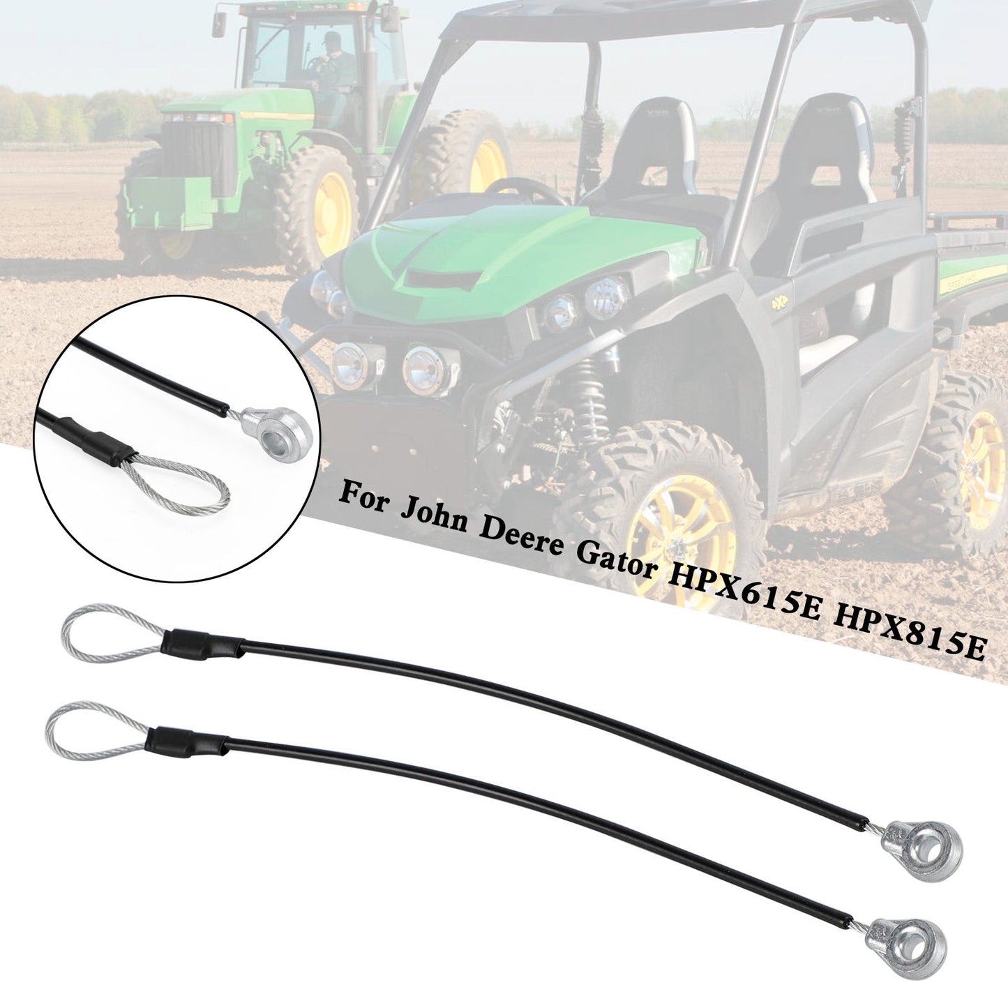 2 câbles de hayon M159508 pour John Deere Gator HPX615E HPX815E