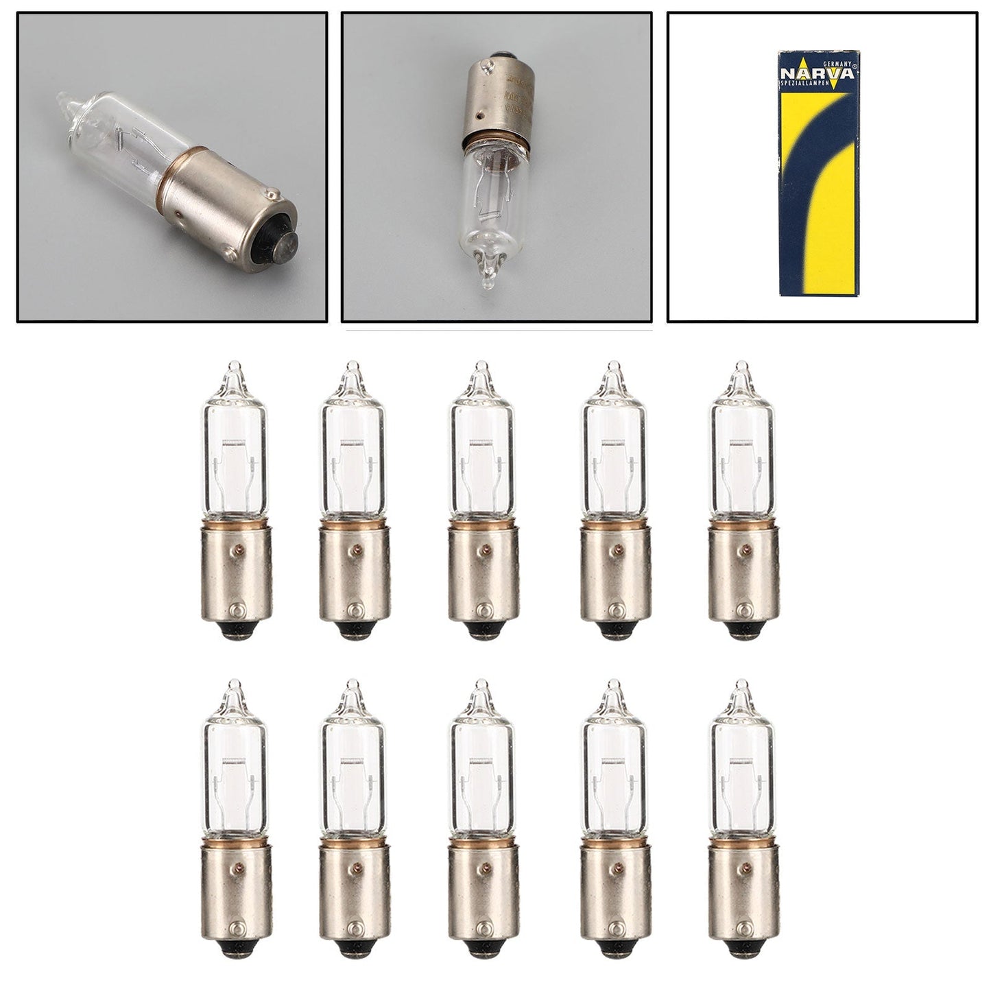 Lot de 10 ampoules auxiliaires pour voiture NARVA 68191 H21W 12V21W BAY9s
