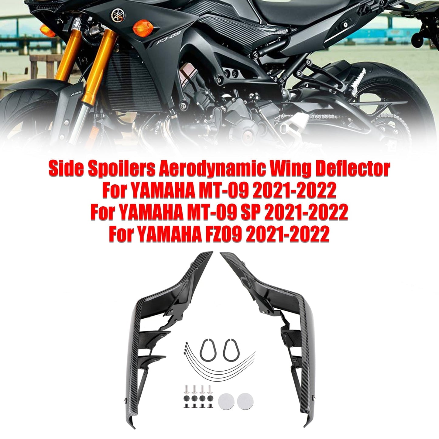 Déflecteurs d'ailes aérodynamiques latéraux pour YAMAHA MT-09 SP FZ09 2021-2022
