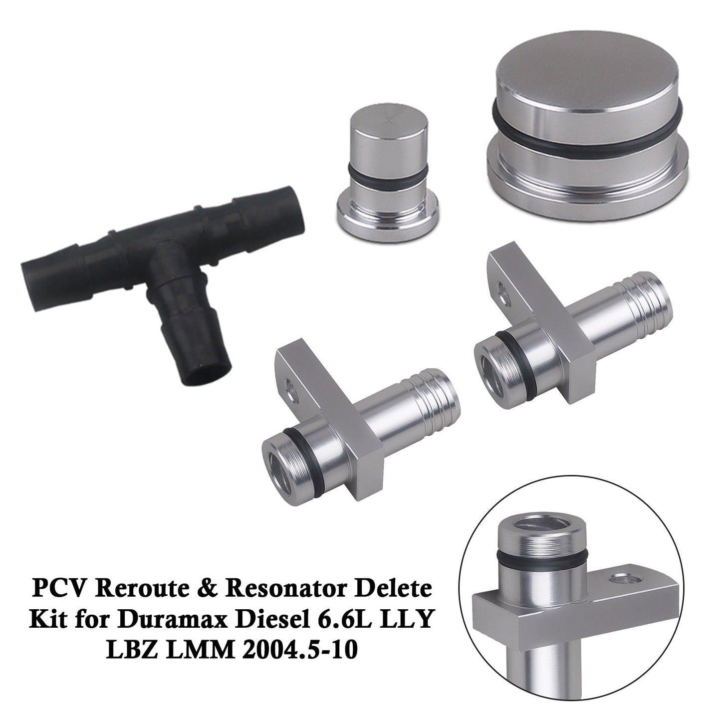 Kit de suppression de résonateur et de redirection PCV pour Duramax Diesel 6,6 L LLY LBZ LMM 2004.5-2010