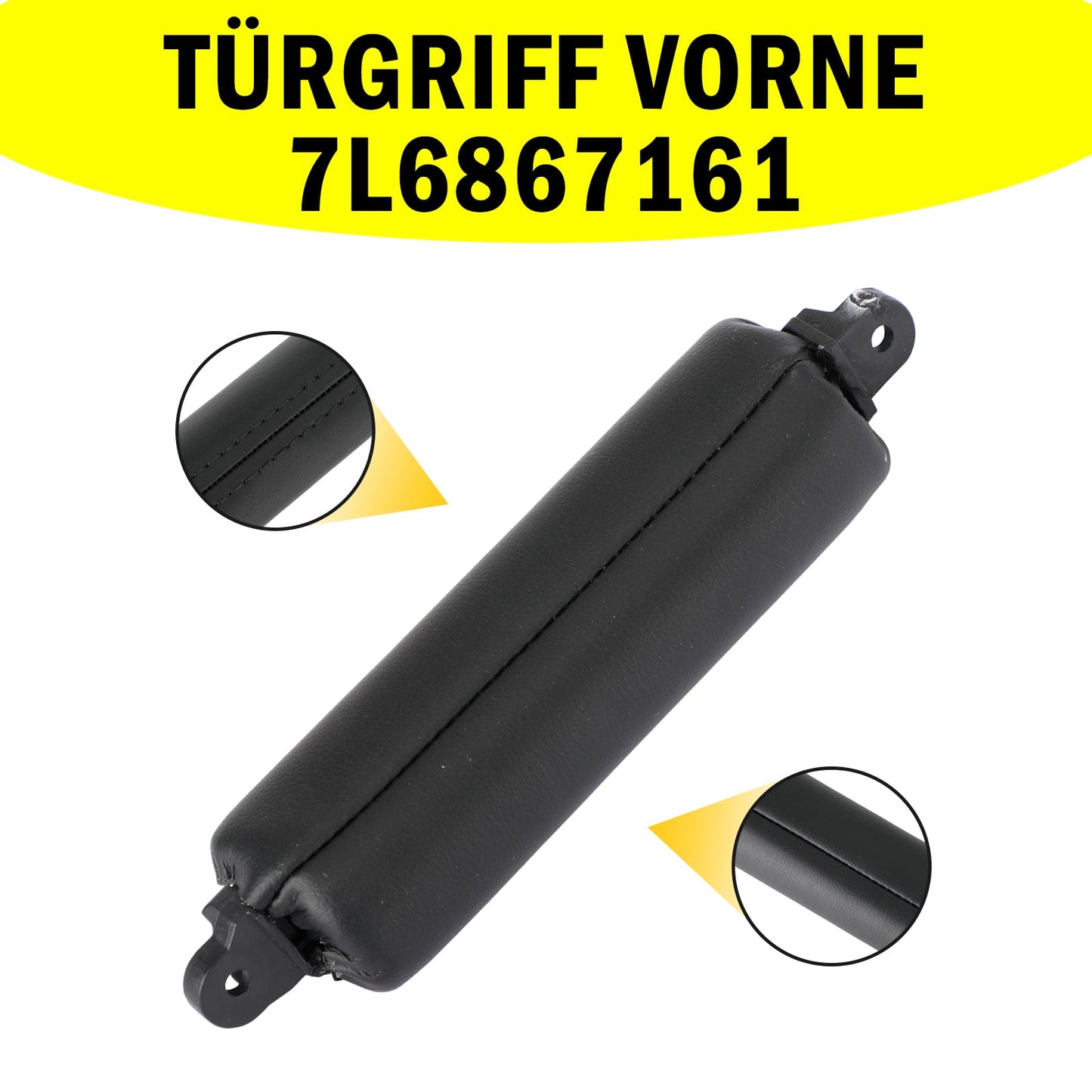 7L6867161 Poignée de porte intérieure avant gauche ou droite en cuir pour VW Touareg 02-10
