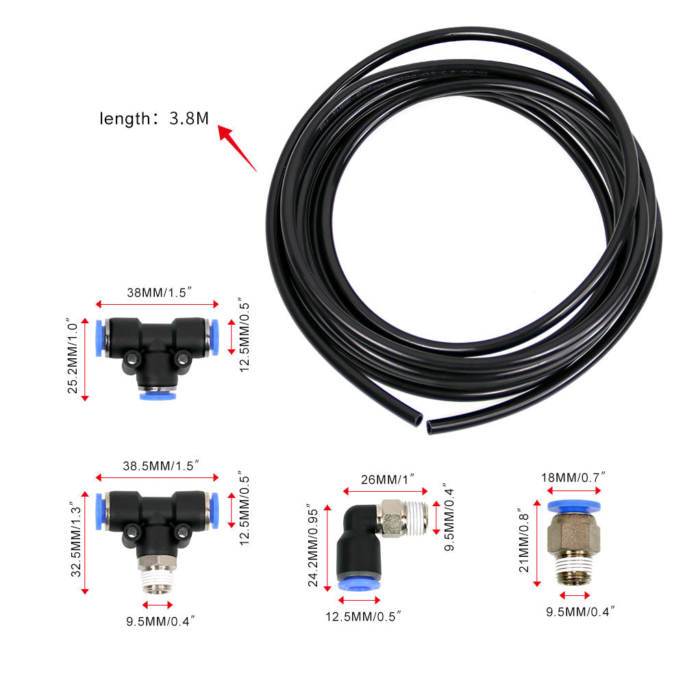 Kit de raccord à vide noir PUSH LOCK, soupape de décharge turbo et solénoïde pour véhicules turbo