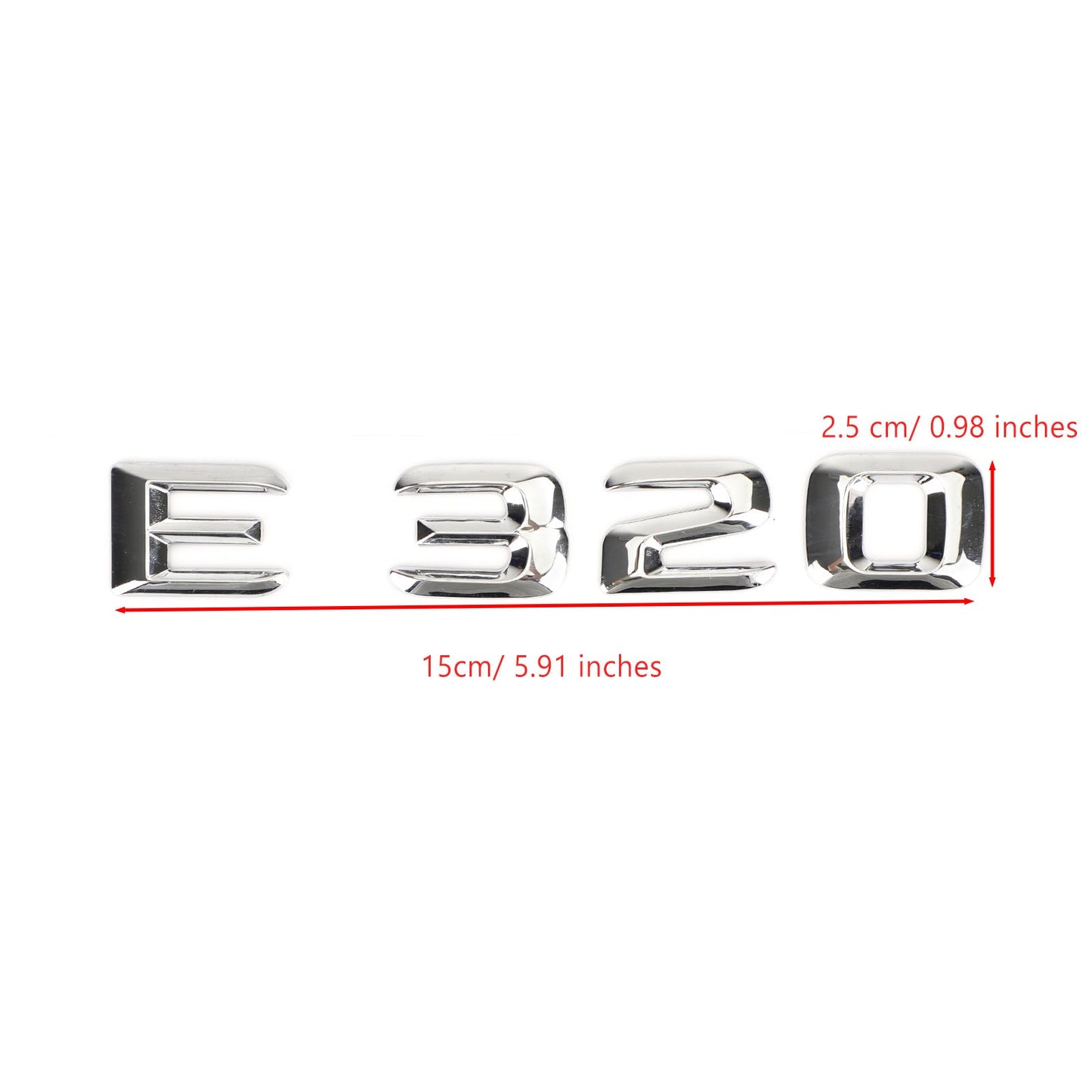 Emblème de coffre arrière, plaque signalétique, lettres et chiffres, compatible avec Mercedes E320, chromé