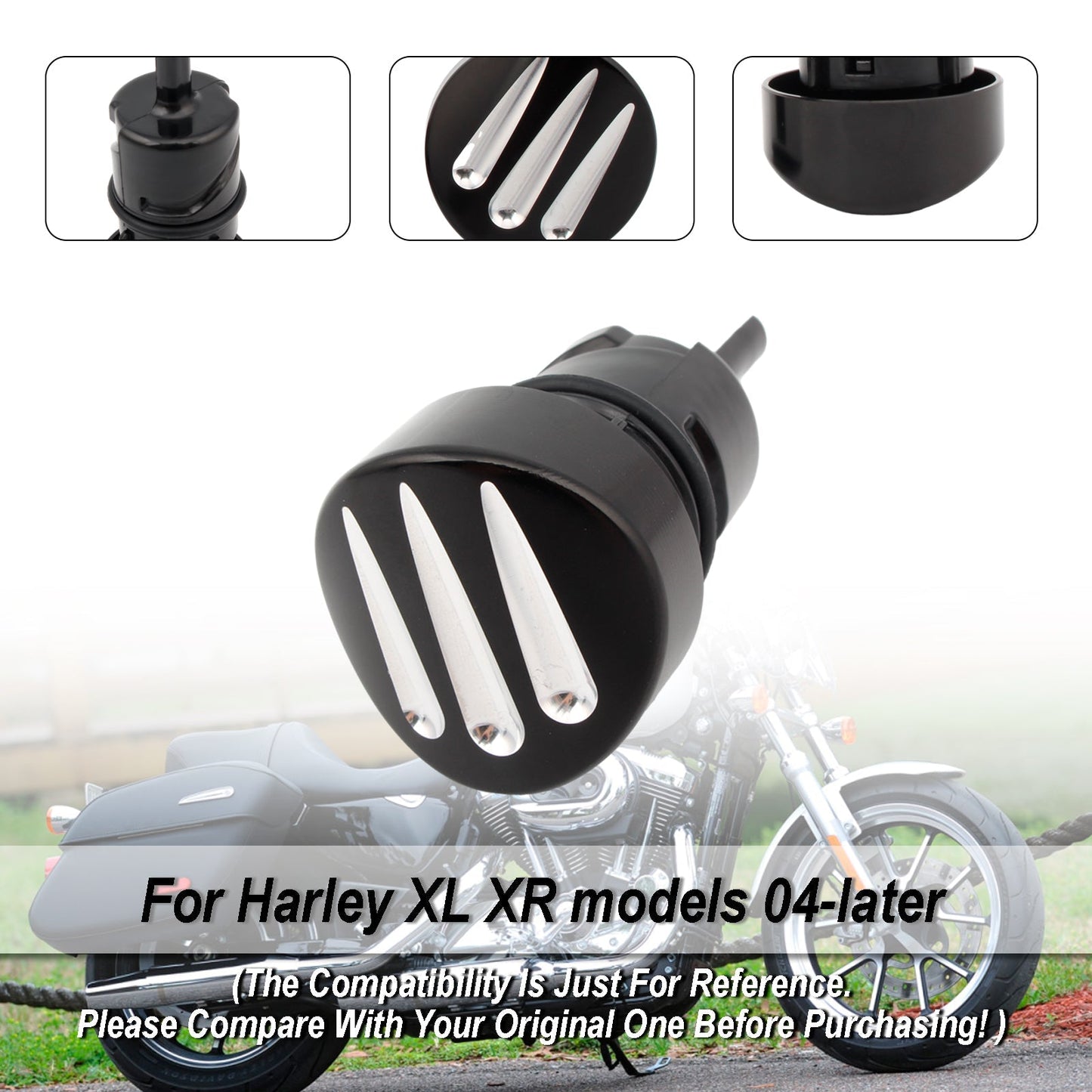 Bouchon de réservoir de jauge d'huile pour Sportster XL883 XL1200 04-16