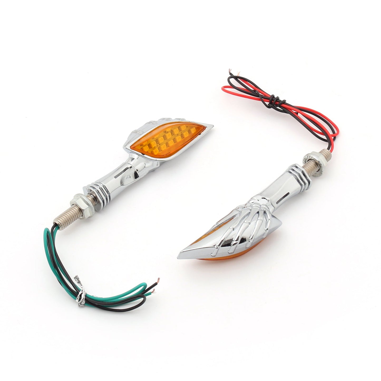 Clignotants LED universels à main squelette pour moto