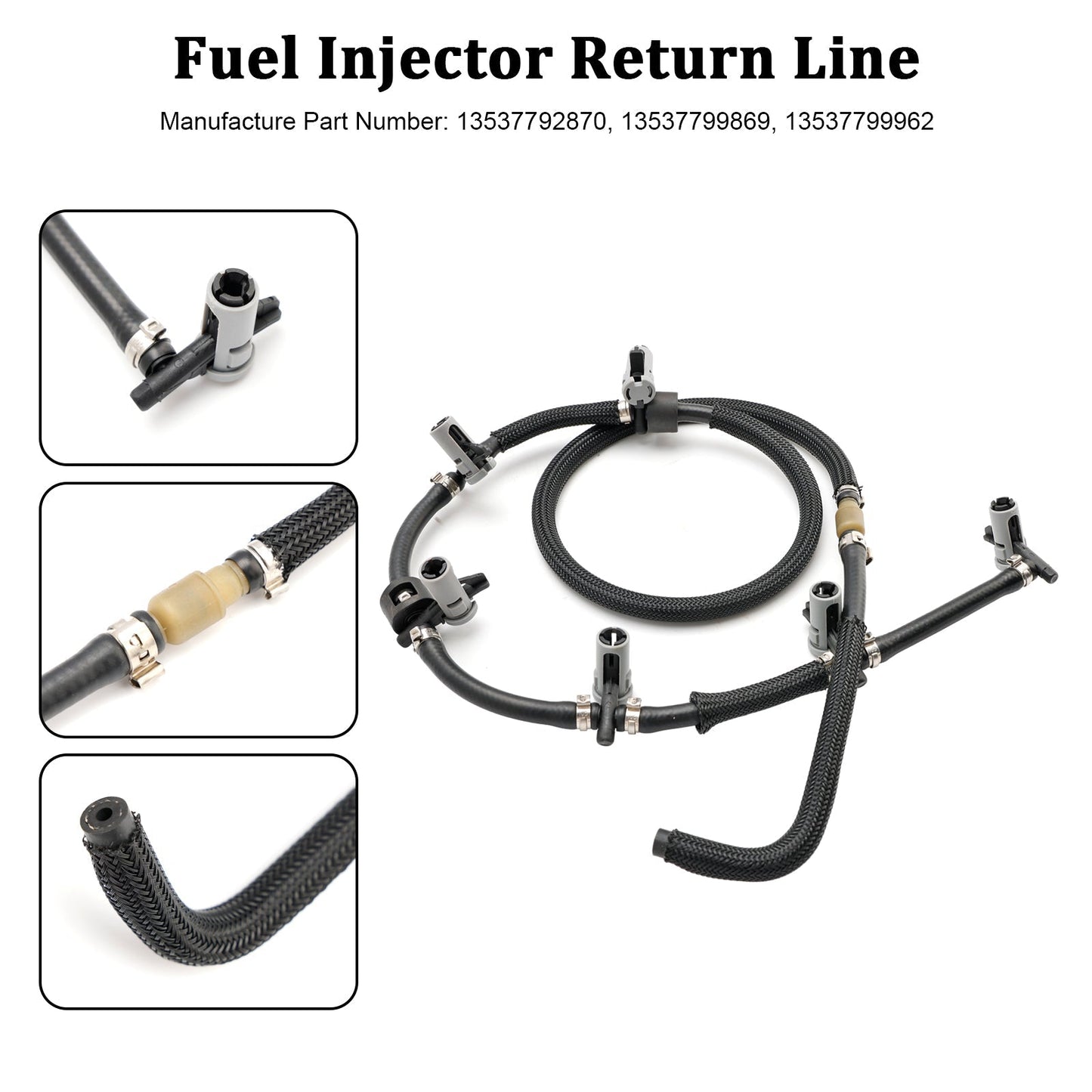 Tuyau de retour de carburant pour BMW 3 5 6 7 X3 X5 X6 Tuyau d'injecteur Tuyau de fuite 13537792870