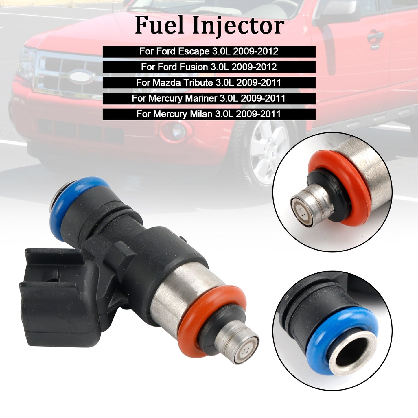 Inyector de combustible para Ford Escape Fusion 3.0L (2009-2012), 1 unidad, 0280158189 FJ998 9L8E-A5A