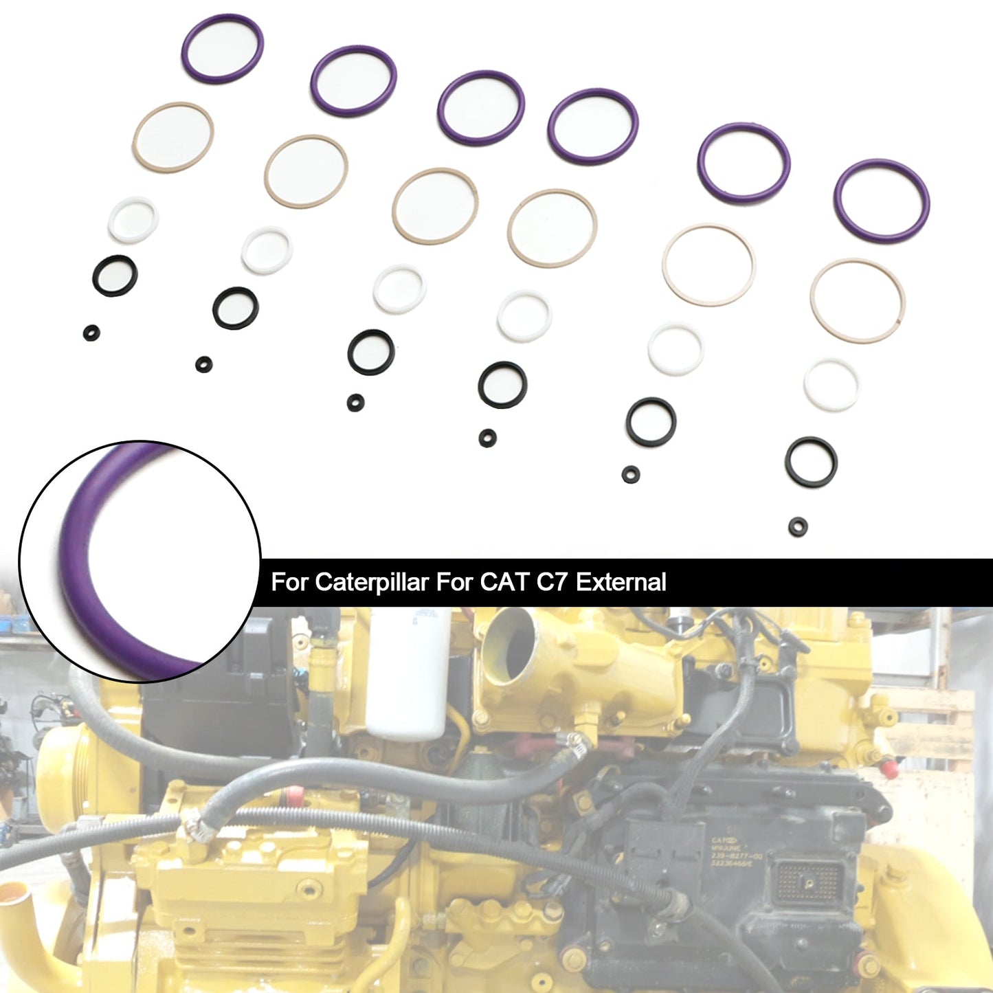 Caterpillar CAT C7 Internal 6PCS Fuel Injectors Seal O-Ring Kit