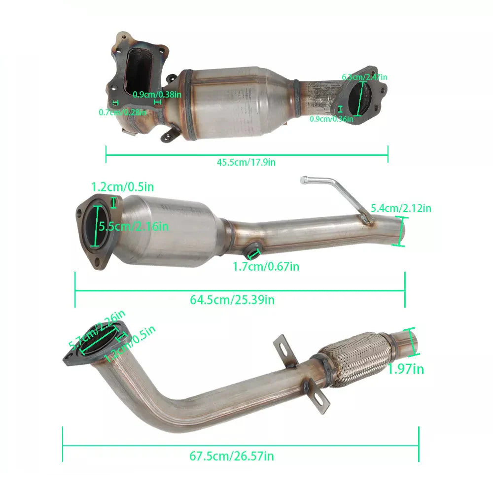 Collecteur avant et convertisseur catalytique arrière pour Honda Accord 2,4 L 2013-2017