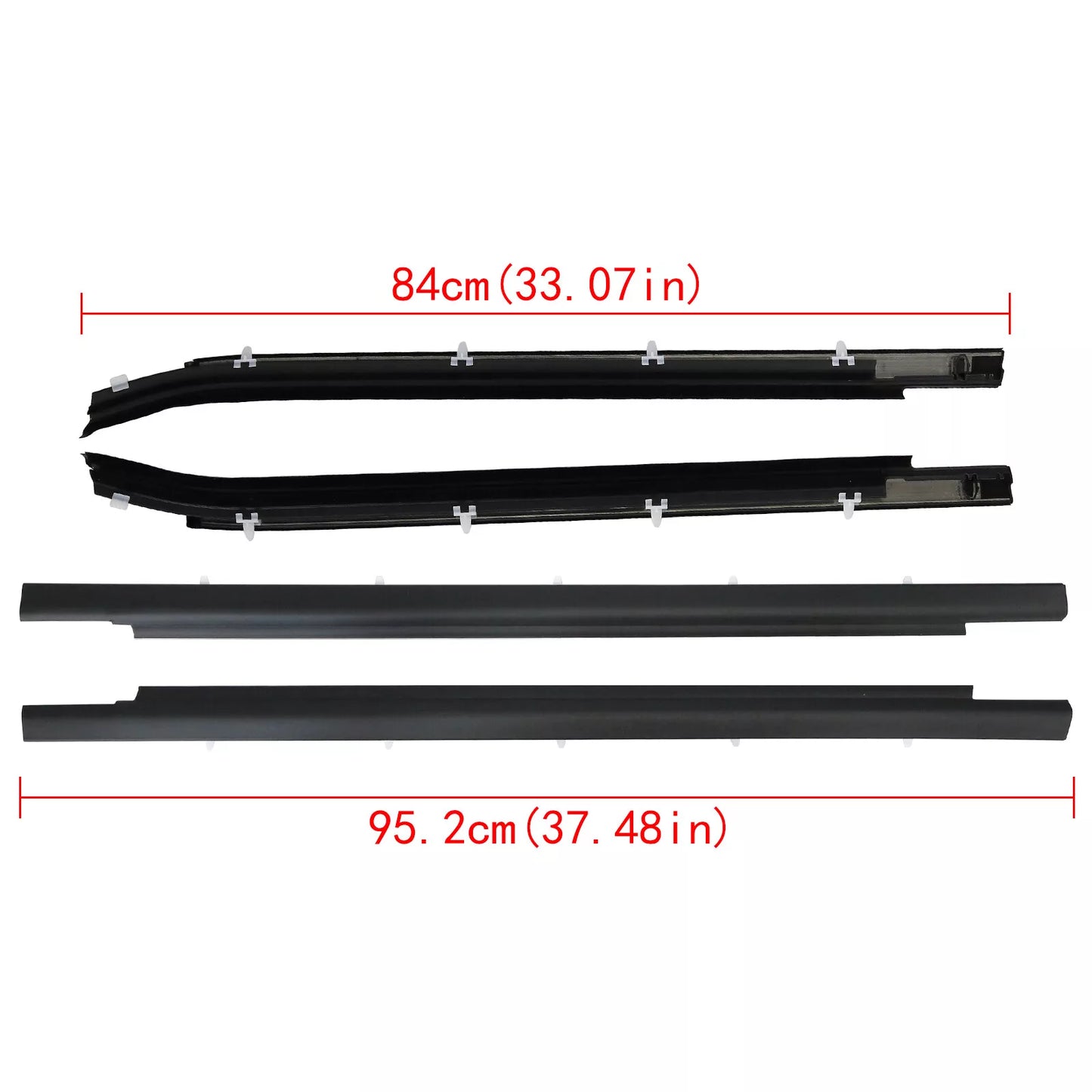 2000-2006 Toyota Tundra Double Cab 4pcs Weatherstrip Outer Lower Window 75720-0C010 75710-0C010