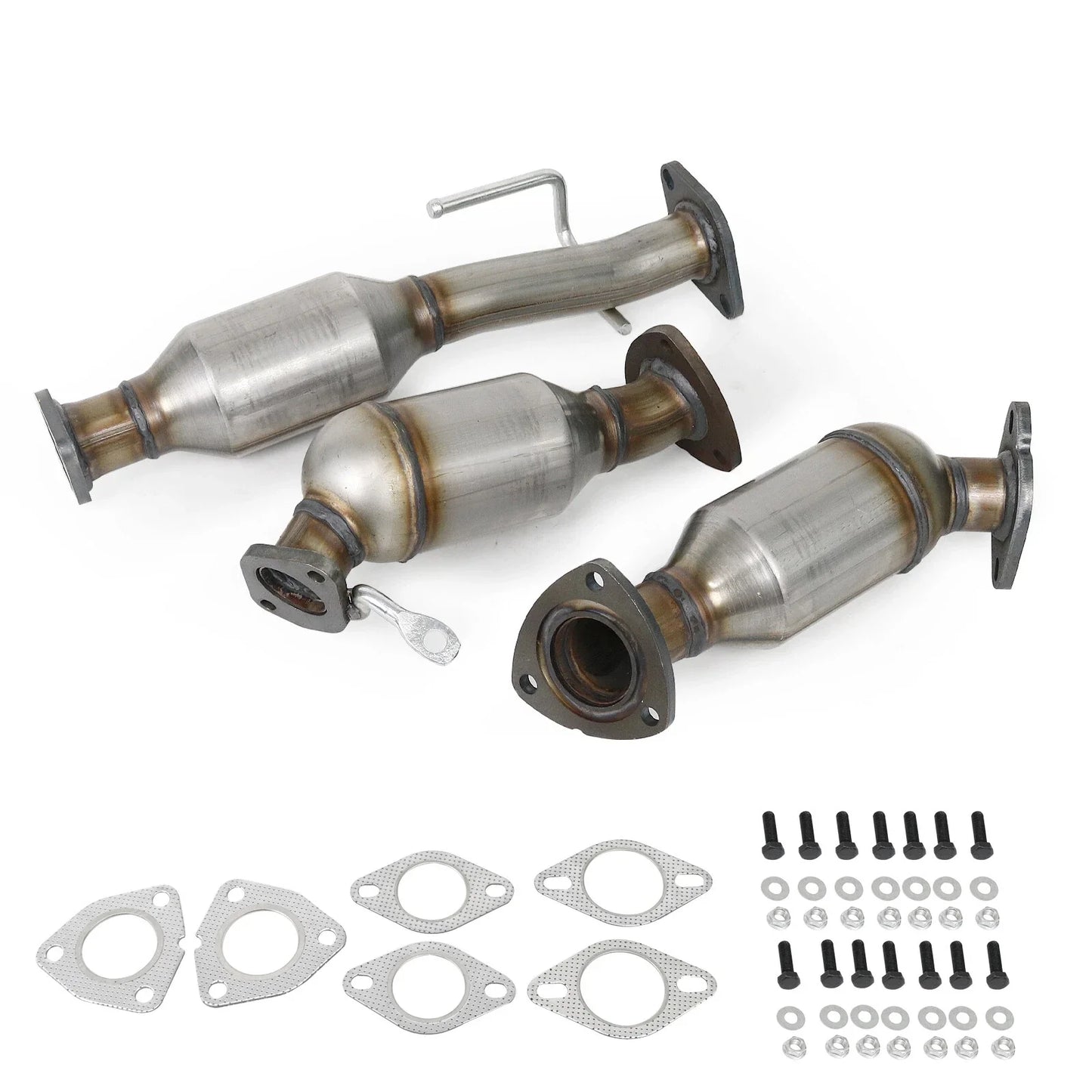 2007-2010 Saturn Outlook 3.6L Front & Rear 3PCS Catalytic Converters 16547 16548 16574