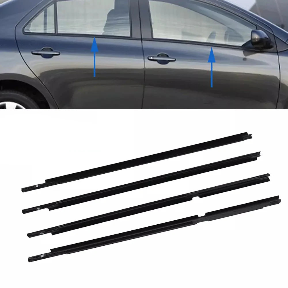 2005-2010 Toyota Vitz KSP90 NCP91 NCP95 SCP90 4 piezas de moldura para burlete de vidrio de puerta exterior 68160-52110 68210-52110