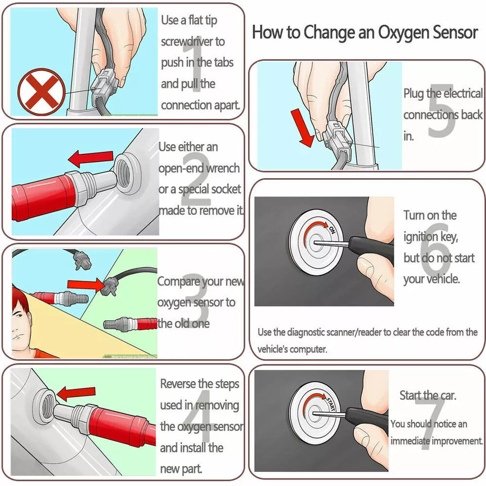 2007-2010 Nissan Pathfinder Frontier Xterra 4.0L 2349072 2344297 4PCS Up&Down Oxygen Sensor