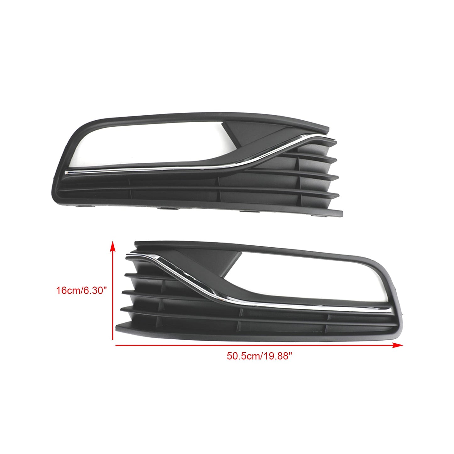 2014-2017 Volkswagen Polo 6R 56C0853665J 6C0853666J Pair Front Bumper Fog Light Cover Grill