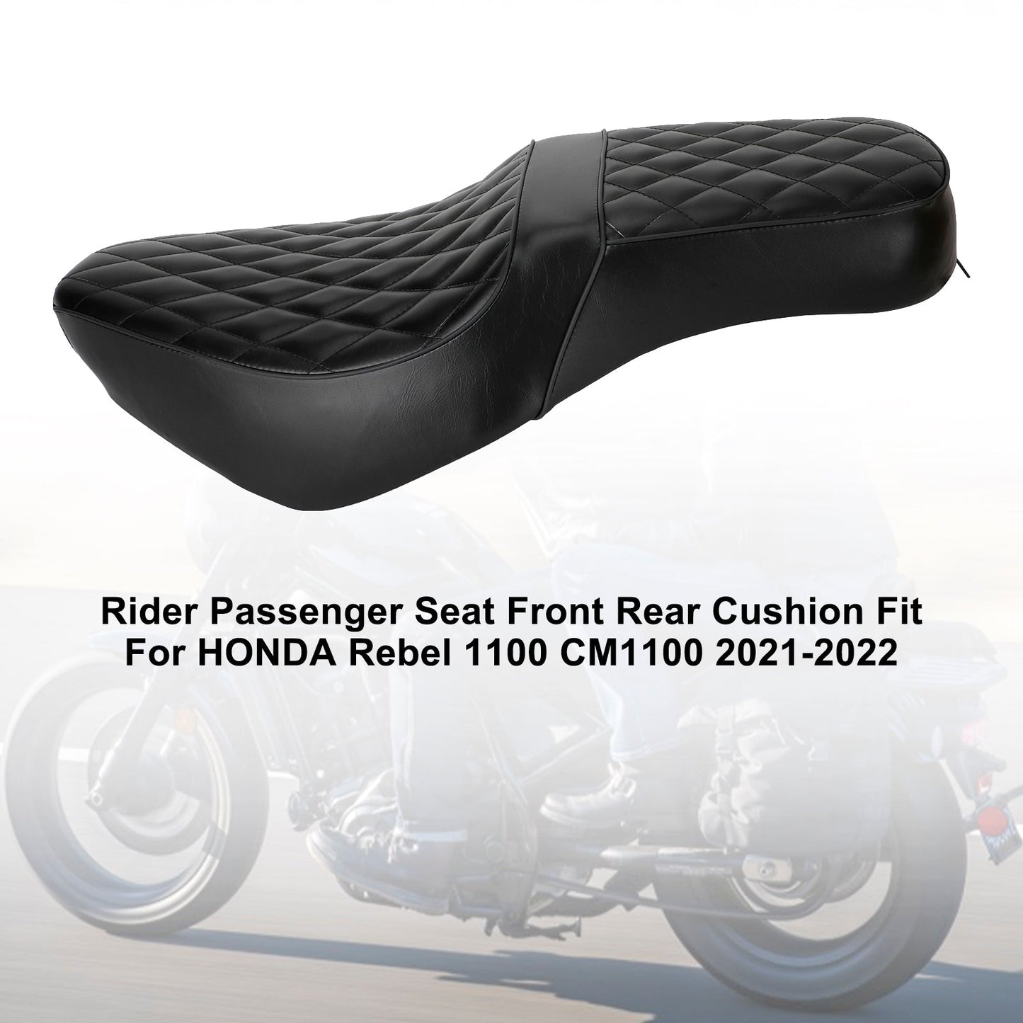 21-22 HONDA Rebel 1100 CM1100 Reemplazo del asiento delantero trasero del conductor y pasajero negro mate