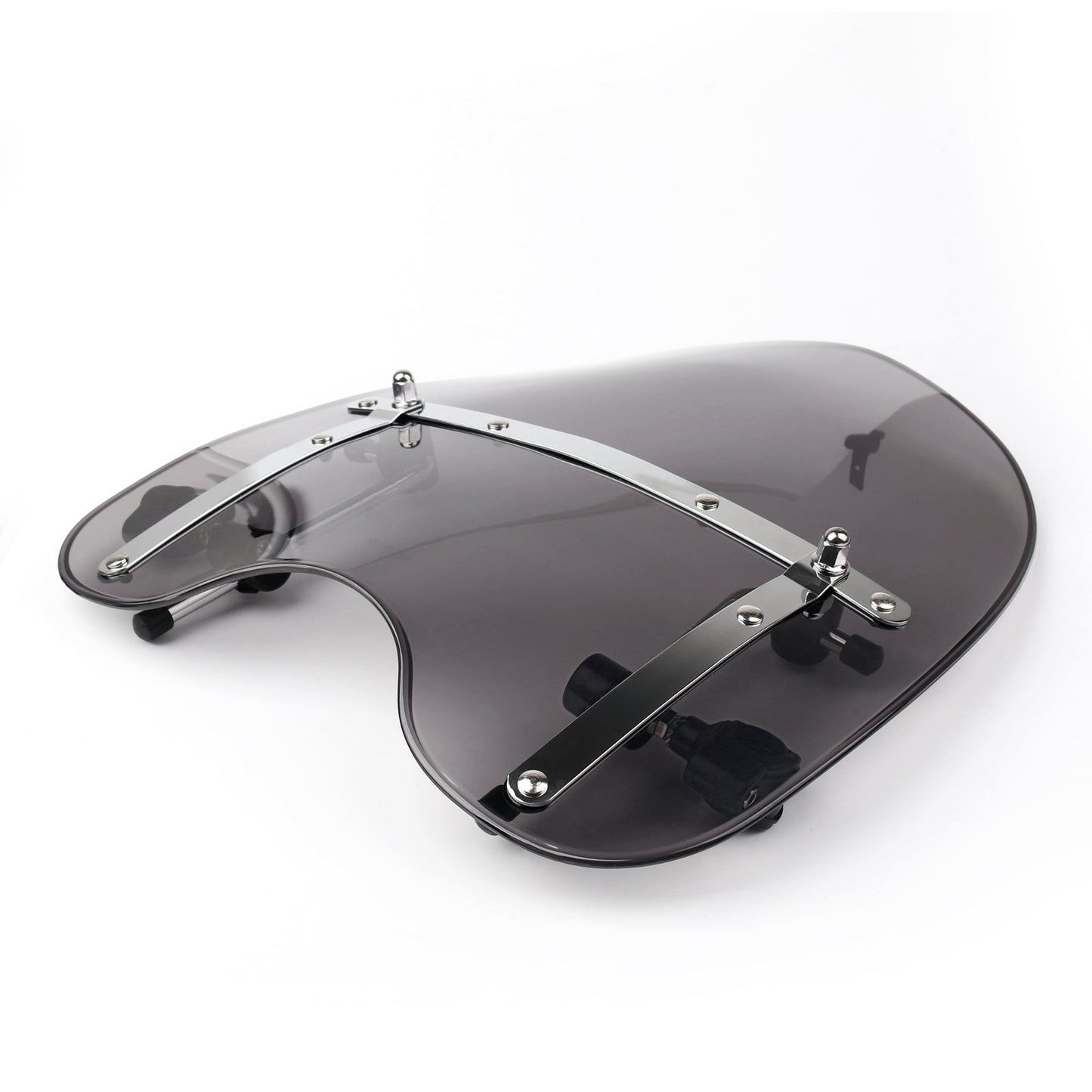 Pare-brise avec fixations pour Suzuki, Honda, Kawasaki, Yamaha Cruisers et Standards, gris