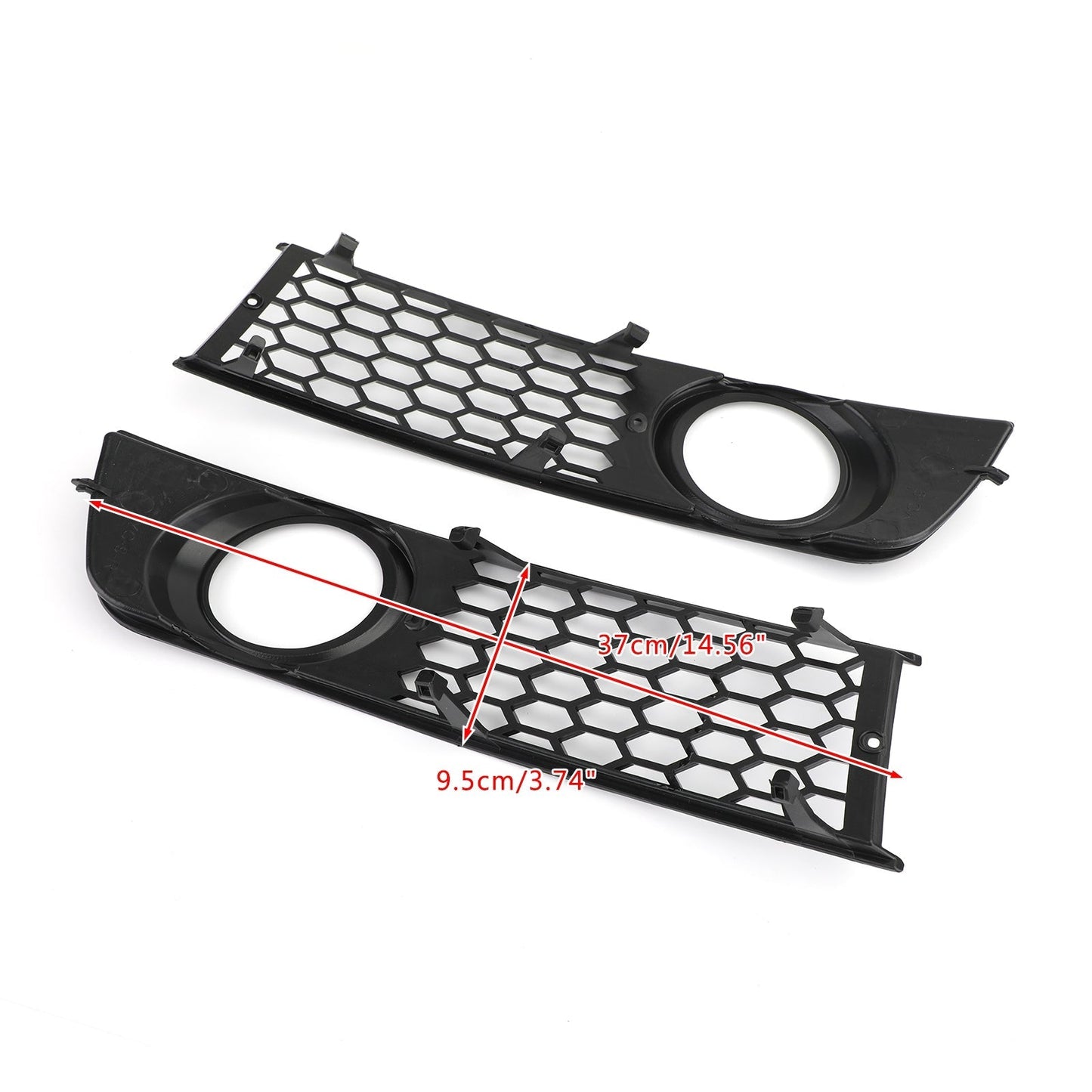 Audi 2001-2005 A4 B6 Pair Front Bumper Honeycomb Fog Light Grille Grill Cover