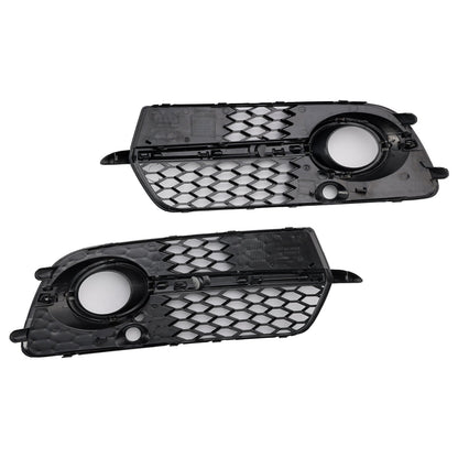 2013-2017 Front Bumper Fog Light Grill Grille Fit Audi Q5 S-Line SQ5 Black