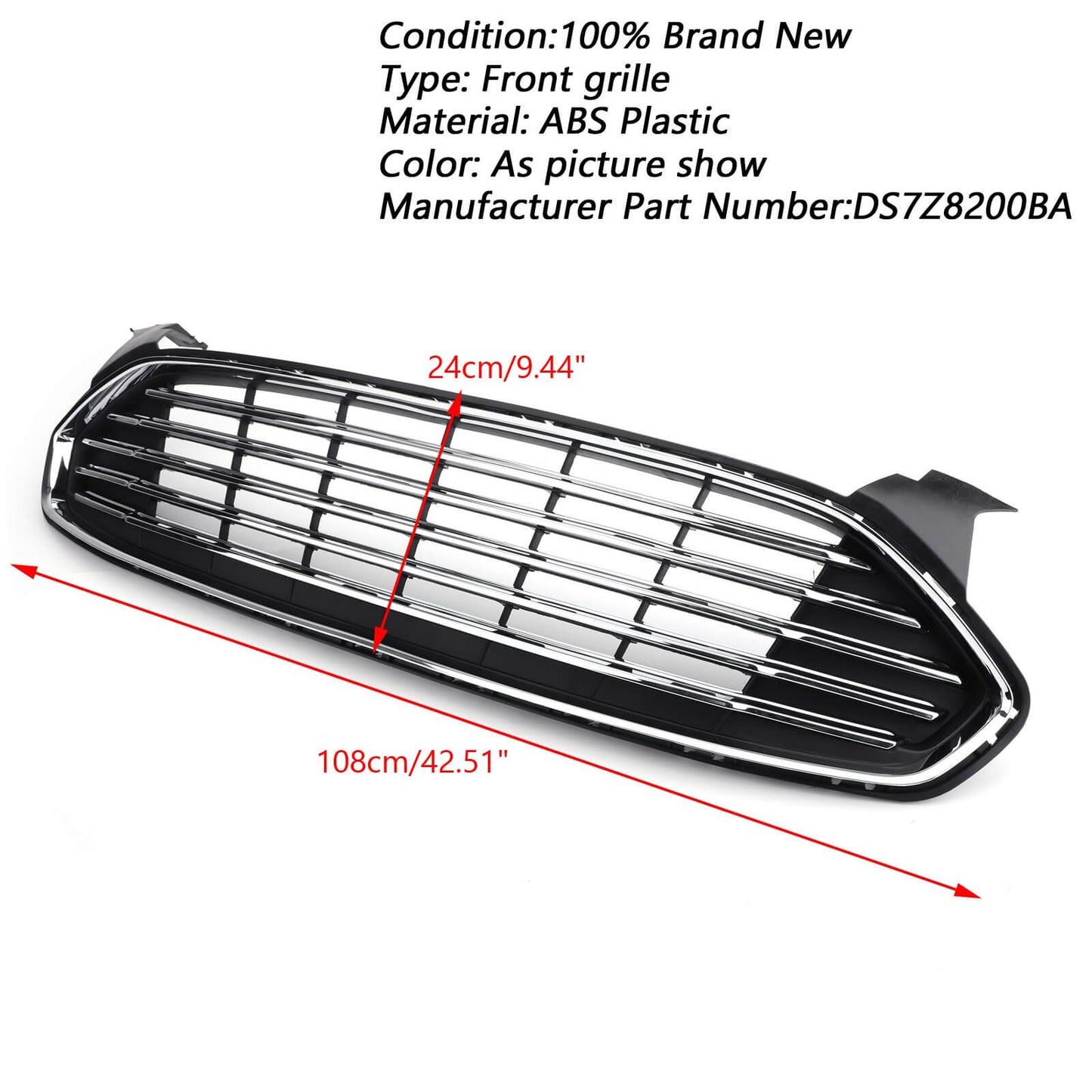 Ford 2013-2016 Fusion DS7Z8200BA Upper Grille Front Bumper Replacement