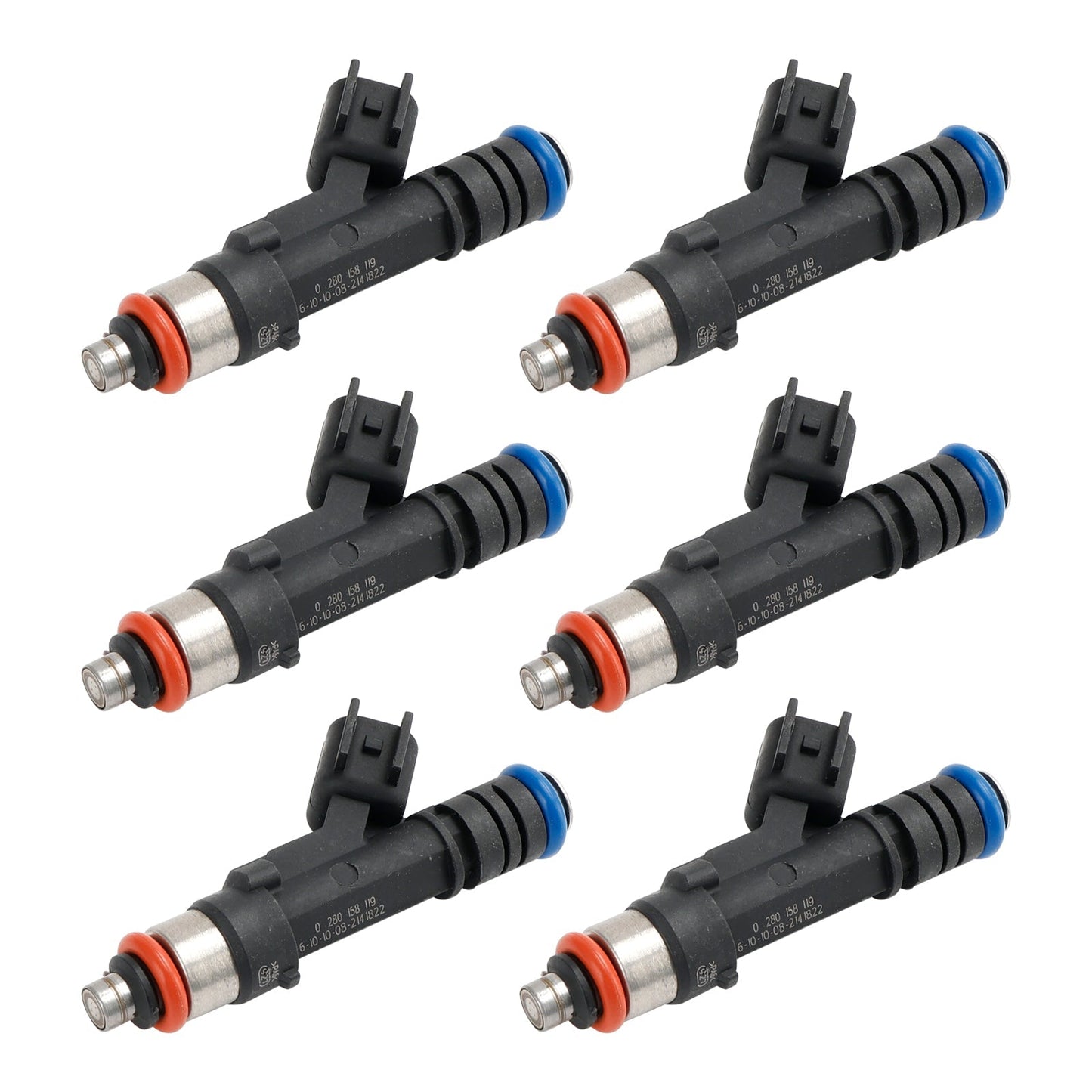 Inyector de combustible 0280158119 812-11131 para Dodge Grand Caravan (2008-2010, 3,3 l, 3,8 l, 6 unidades)