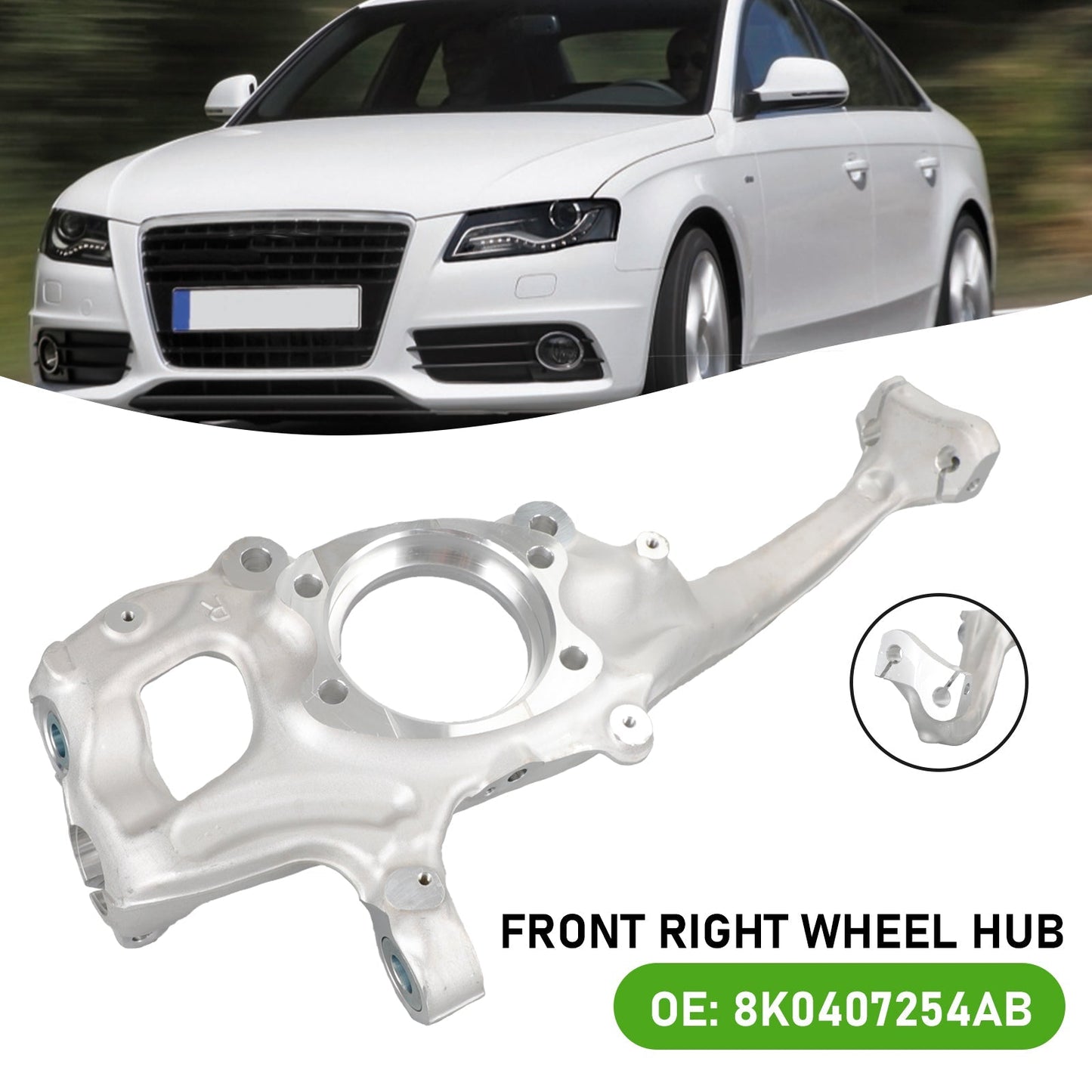 AUDI A5 8T (COUPÉ, CABRIOLET ET SPORTBACK) 2011-2015, SUPPORT DE ROULEMENT DE MOYEU DE FUSÉE DE DIRECTION AVANT DROIT 8K0407254AB