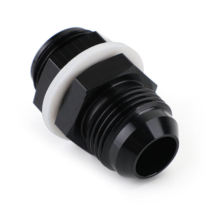 8 AN AN8 Flare Fuel Cell Bulkhead Fitting With Washer Black