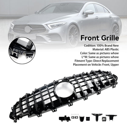 Mercedes Benz CLS-Class C257 CLS300/400/350/450/53 2018-2024 Front Bumper Grill Black/Chrome GT Style Grille