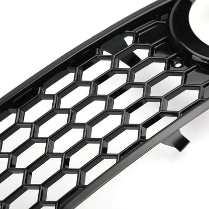 Audi 2001-2005 A4 B6 Pair Front Bumper Honeycomb Fog Light Grille Grill Cover