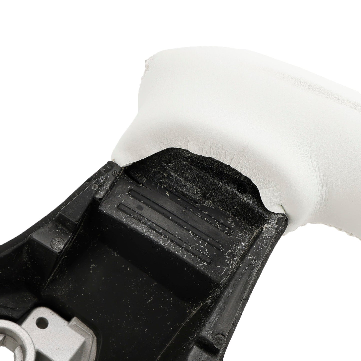 Volant carré chauffant en cuir blanc pour Tesla Model 3 (2017-2023)