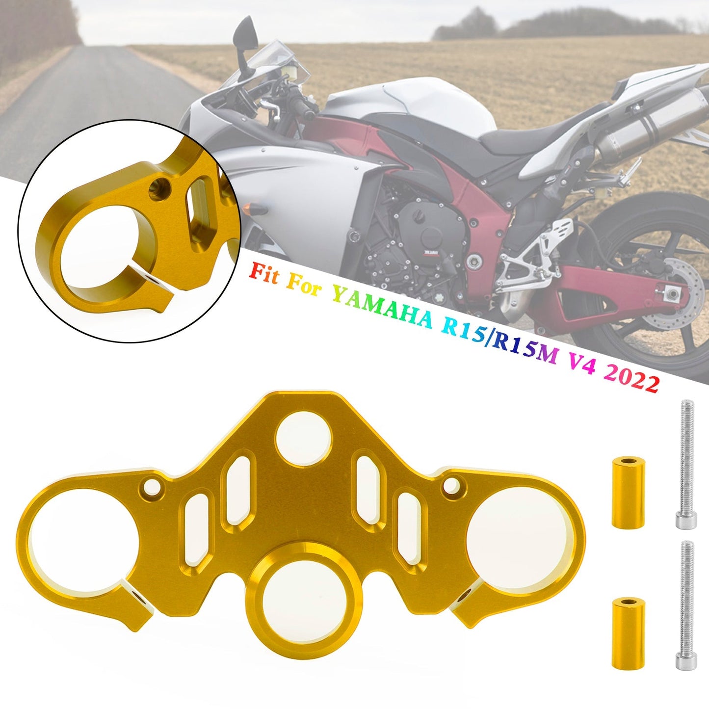 Abrazadera superior delantera de aluminio CNC para tija de sillín para Yamaha R15 V4 R15M 2022