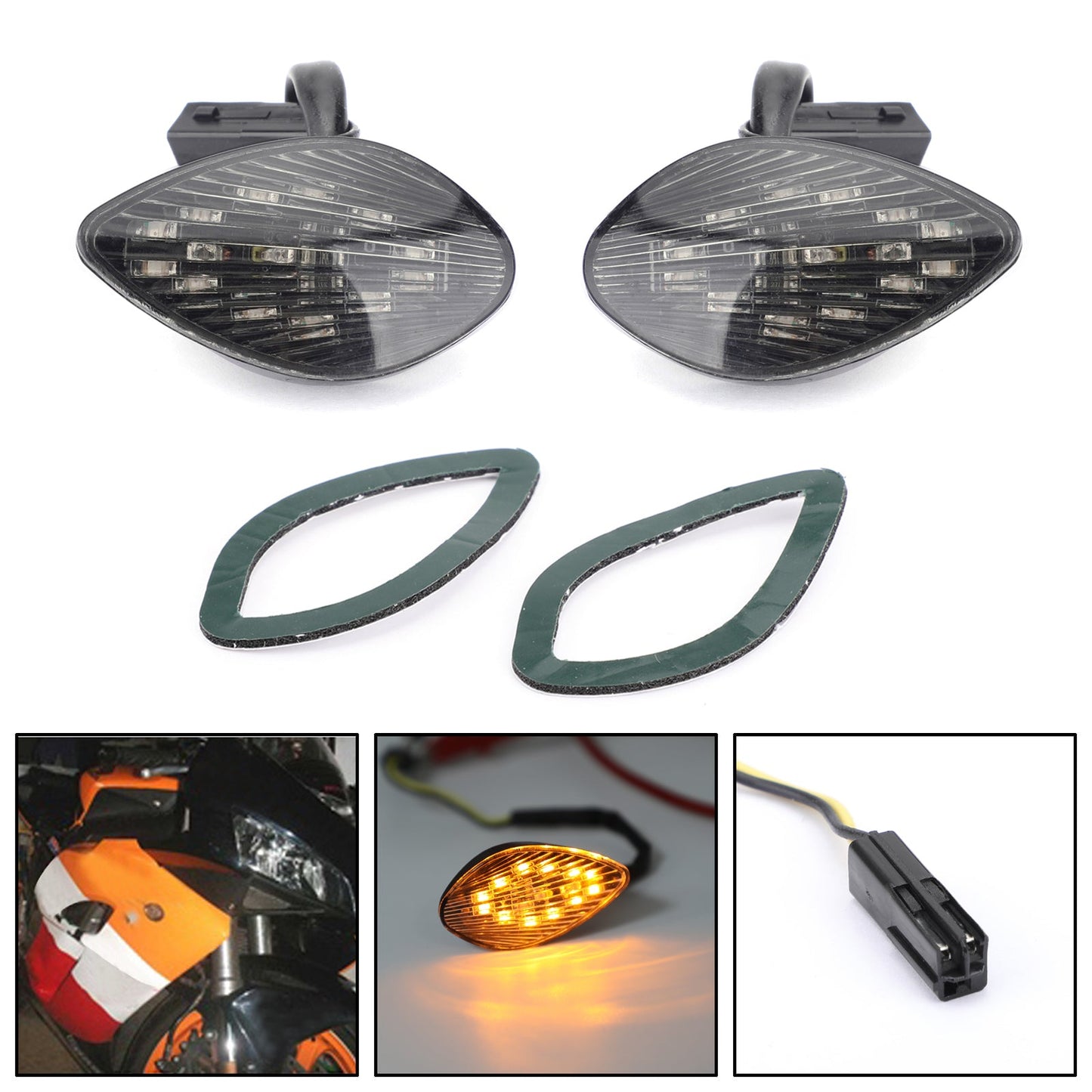 Clear Turn Signals For Honda CBR 1000 RR Flush Mount 2004-2005 Assosary