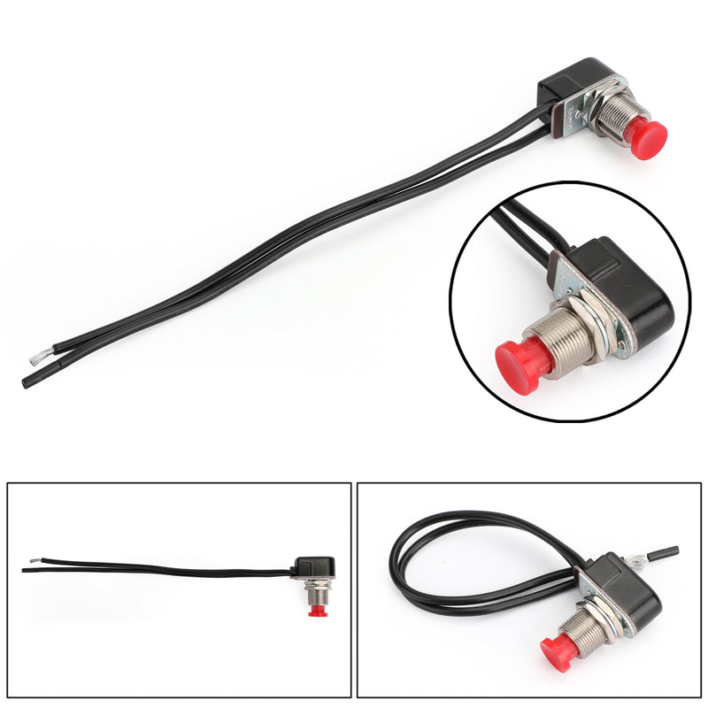 1 interruptor de botón pulsador de reinicio automático momentáneo normalmente cerrado con cable rojo