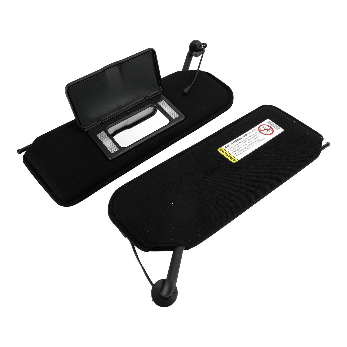 Paire de pare-soleil noirs avec miroir de courtoisie pour Corvette C5 8 cylindres, 5,7 L, 1997-2004, 10442033 et 10442034