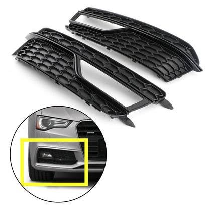 2013-2016 Audi A5 S-Line / S5 Fog Light Grille Pair Front Bumper Black Grill