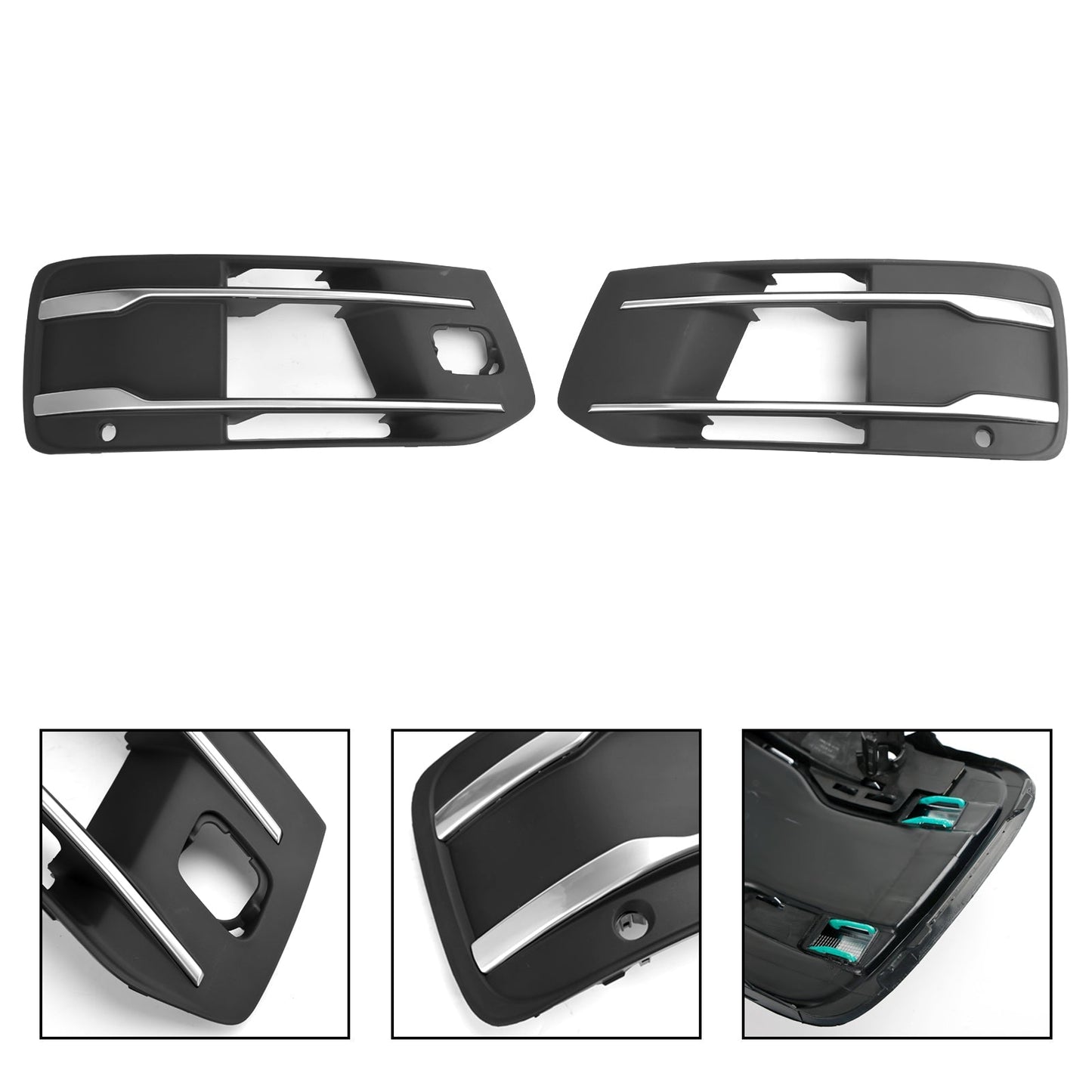 2016-2019 Audi Q7 Standard Version Front Bumper Cover Fog Light Grille Bezel Insert Grill