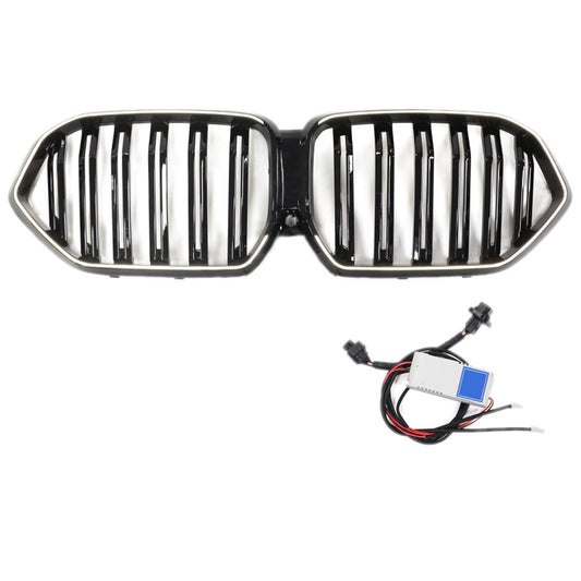 2020-2022 BMW X6 G06 M50i Gloss Black Front Bumper Grille W/Camera Hole