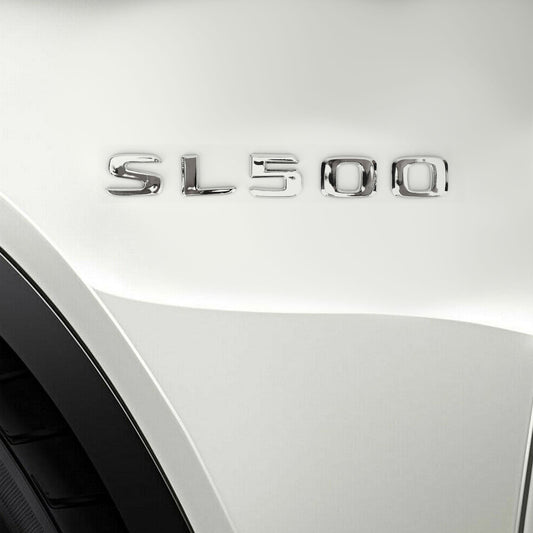 Emblème de coffre arrière chromé avec lettre SL 500 pour Mercedes R230 R231 SL SL500