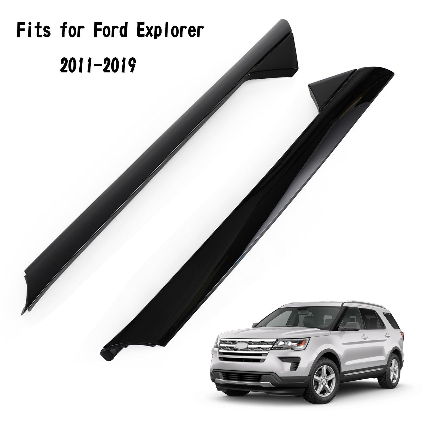 2011-19 Ford Explorer Left+Right Pair Side Windshield Outer Trim Molding BB5Z-7803144-AA