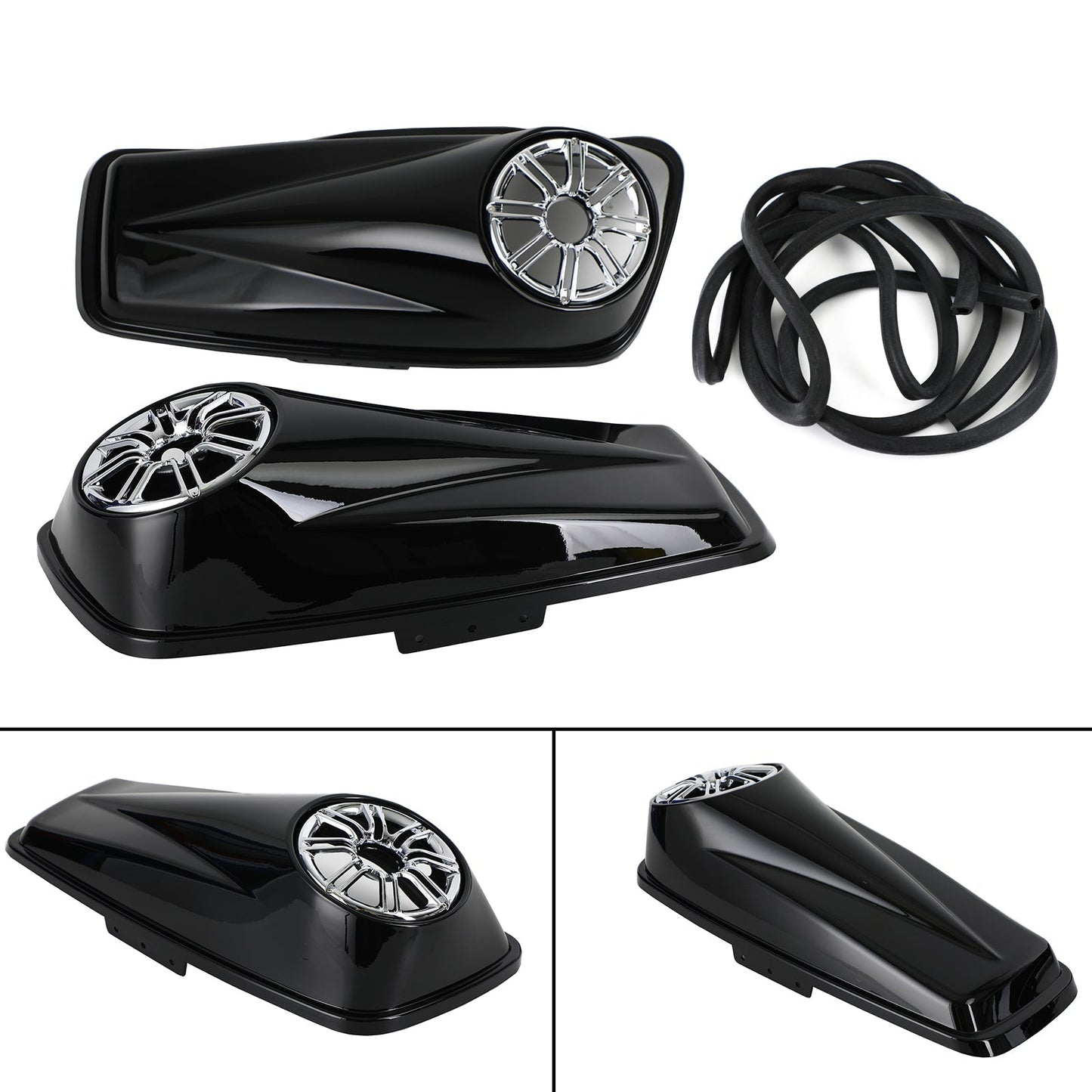 Sacoche de selle TRIPLE 6,5" pour Harley Touring Electra Glide 14-20, couvercle sans haut-parleur