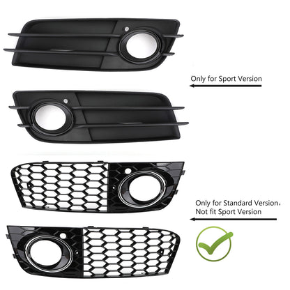 Audi 2009-2012 A4 B8 Honeycomb Mesh Fog Light Open Vent Grill Intake