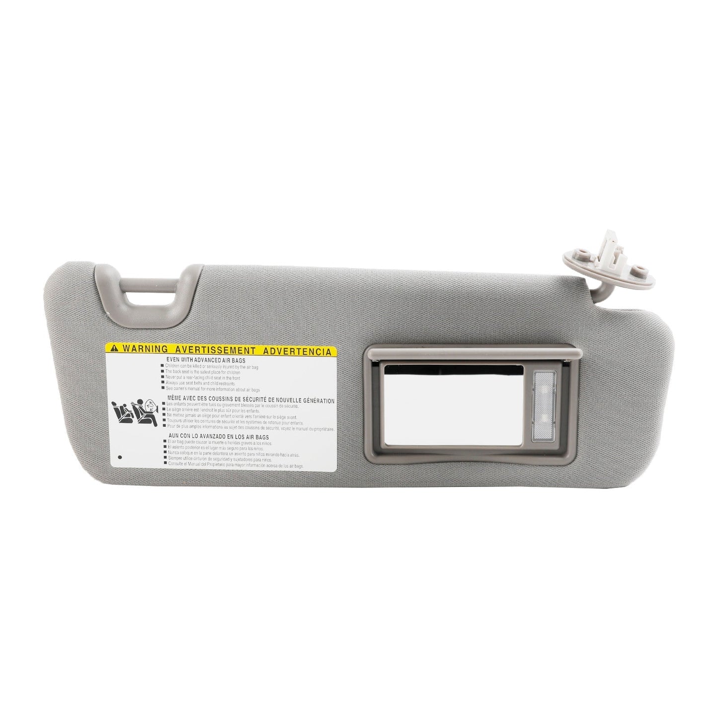 Pare-soleil droit avec vanité gris clair pour Toyota Highlander 2014-2019 74310-0E074-B0
