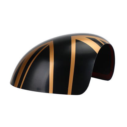 MINI Cooper R55 R56 R57 Black/Gold 2 x Union Jack UK Flag Mirror Covers