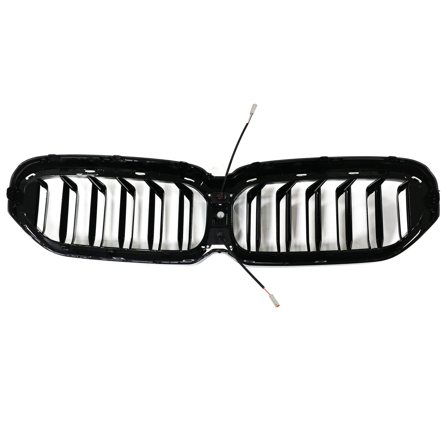 2021-2024 BMW 5 Series G30 G38 Double Slat Kidney Grille Front Bumper Replacement Gloss Black Grill With LED Strip