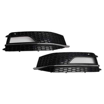 2013-2015 2PCS Bumper Fog Light Lamp Cover Grill Grille Fit Audi A4 S-line S4