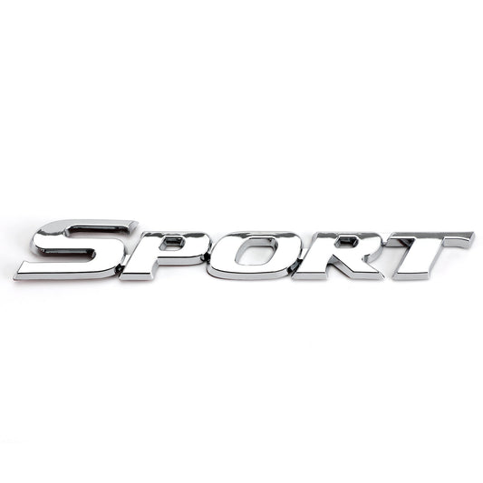 Autocollant 3D en métal avec logo sport pour coffre de voiture, hayon, argent